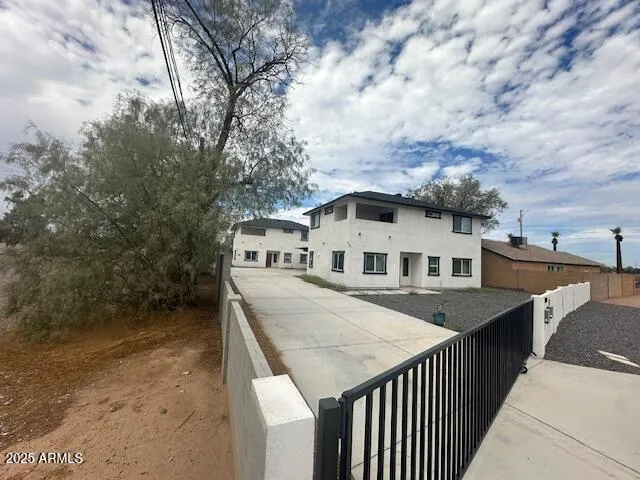 a front view of a house with balcony
