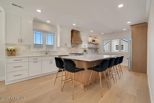 a view of a brick building with many windows