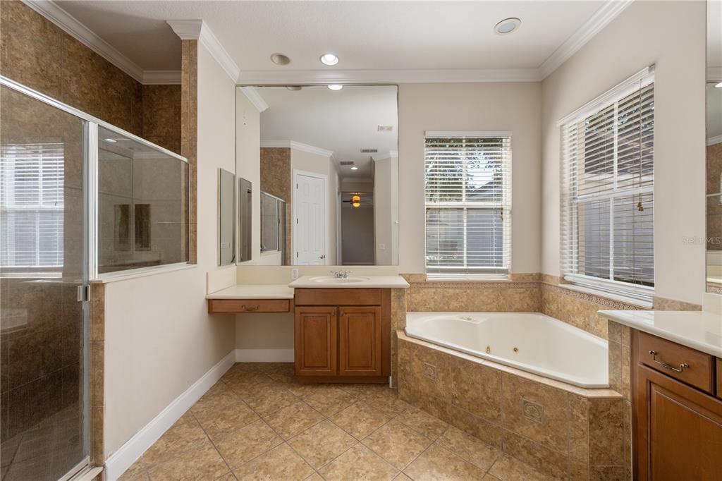 11905 Camden Park Drive Windermere, FL 34786 - Photo 14 of 32 a large spacious bathroom with a tub a sink and mirror