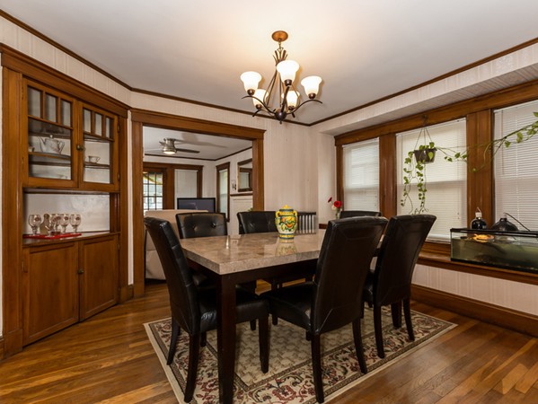 348 Lagrange Street Boston, MA 02132 - Photo 16 of 25 a view of a dining room with furniture window and wooden floor
