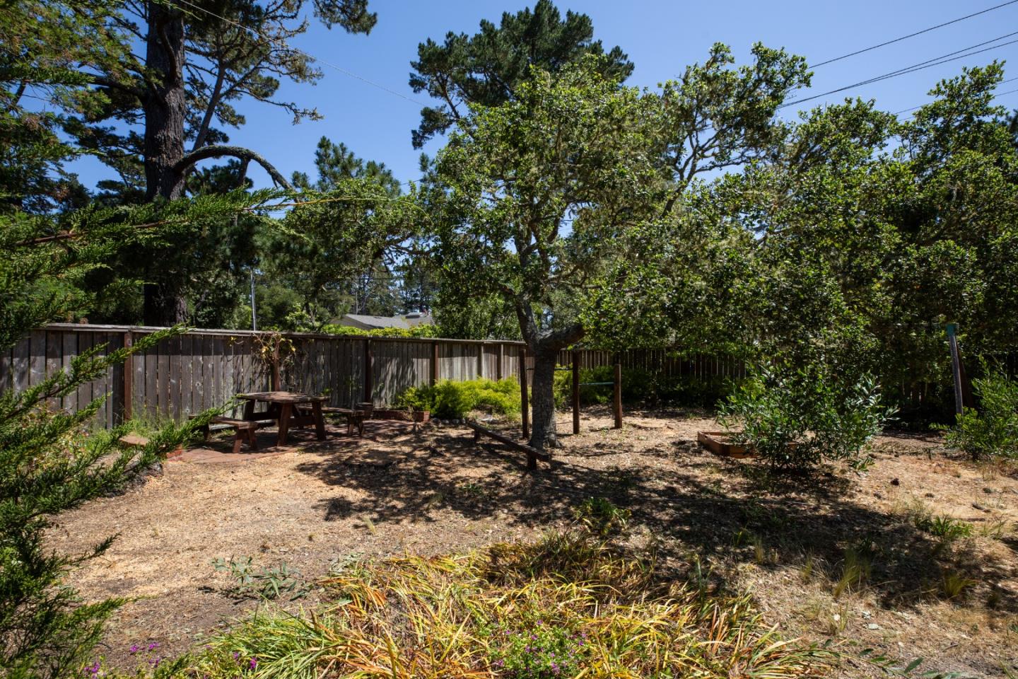 4117 Sunridge Road Pebble Beach, CA 93953 - Photo 30 of 46 a backyard of a house with table and chairs