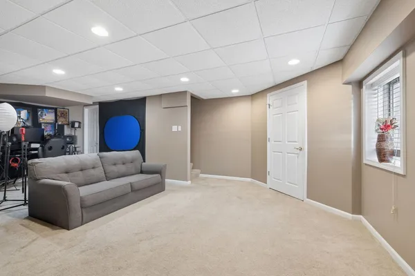 a living room with furniture