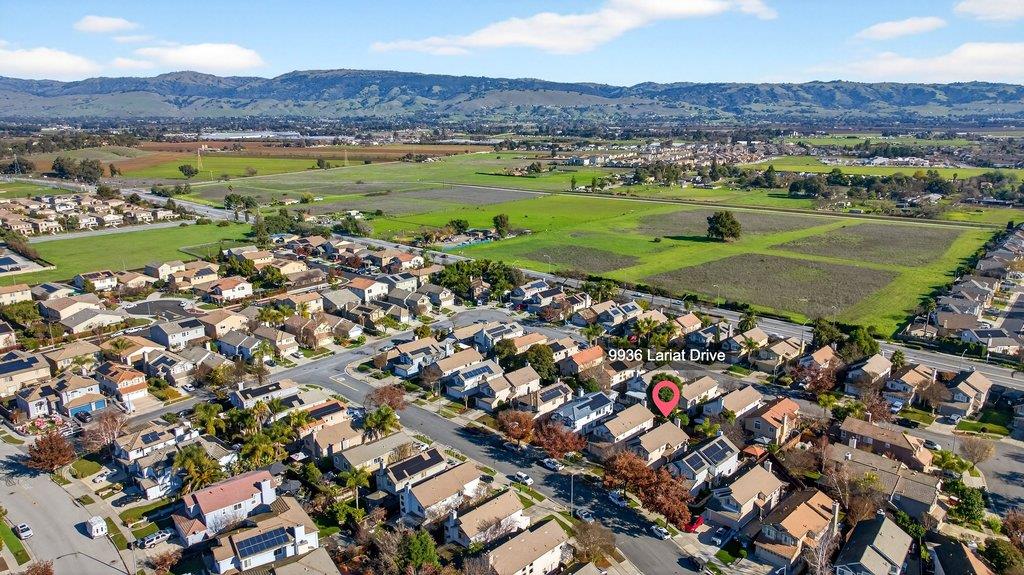 9336 Lariat Drive Gilroy, CA 95020 - Photo 40 of 41 an aerial view of a town with couple of houses