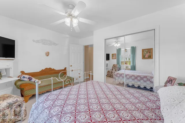 an aerial view of a house with a outdoor space