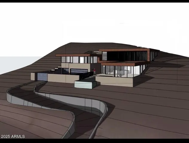 a view of a house with a large window