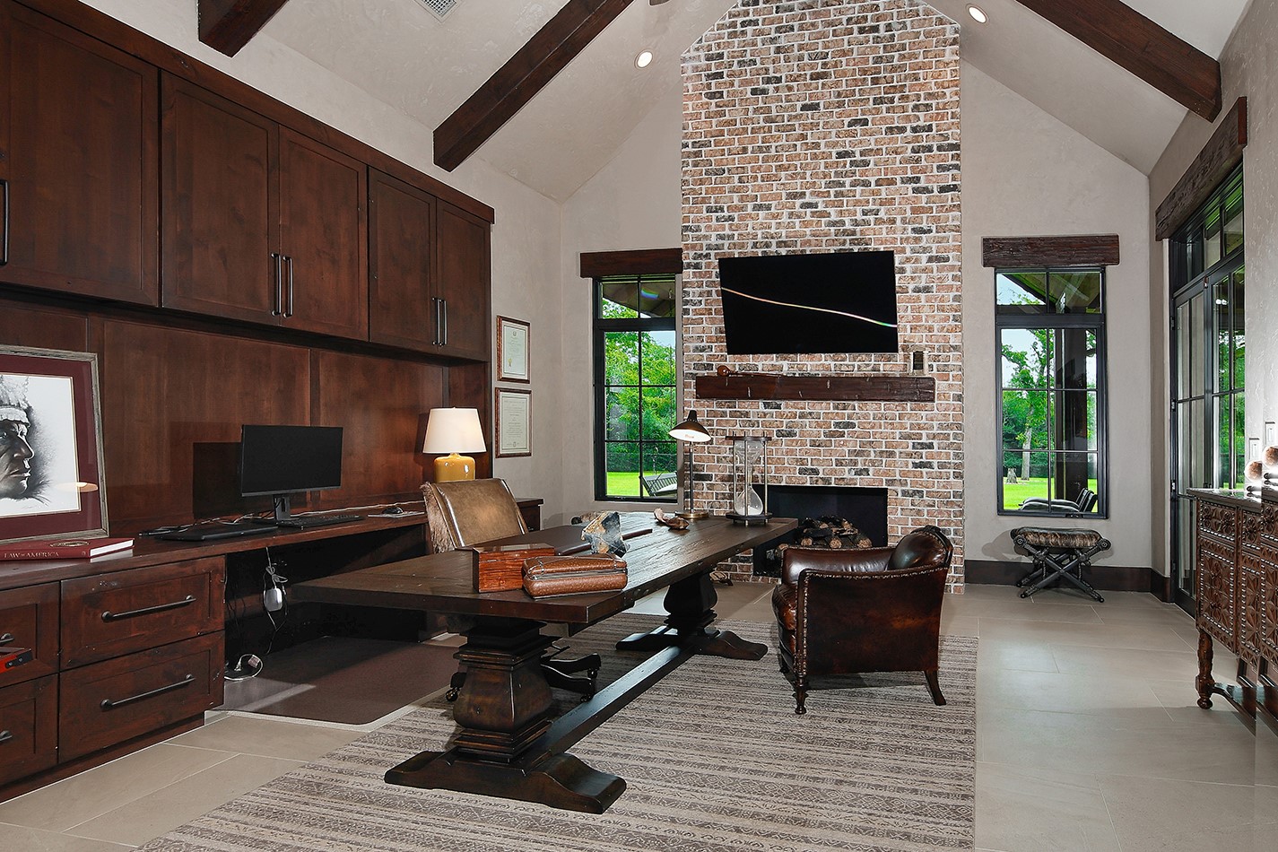 40693 Center Hill Road Hempstead, TX 77445 - Photo 8 of 50 a living room with furniture a flat screen tv and a fireplace