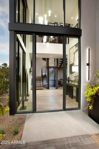a view of living room kitchen