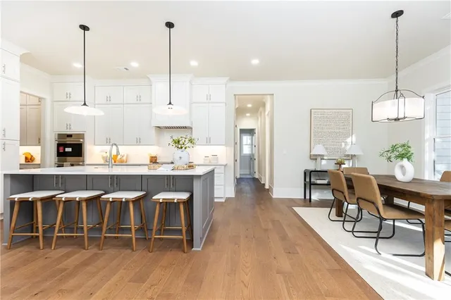 a large kitchen with lots of counter space and appliances