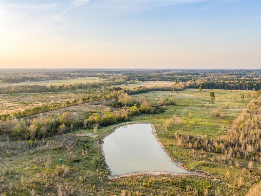 a view of a lake with a city