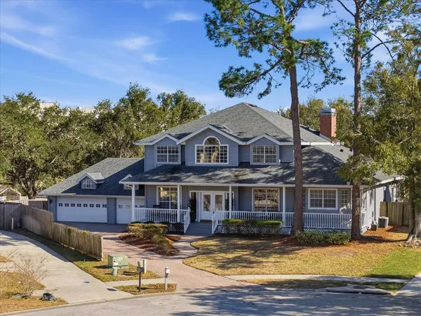an aerial view of a house
