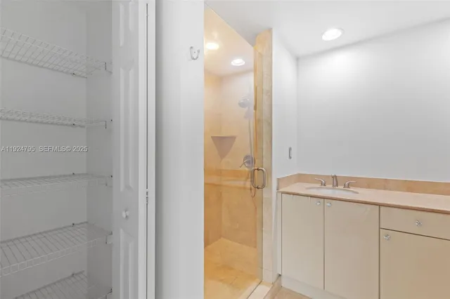 a bathroom with a shower