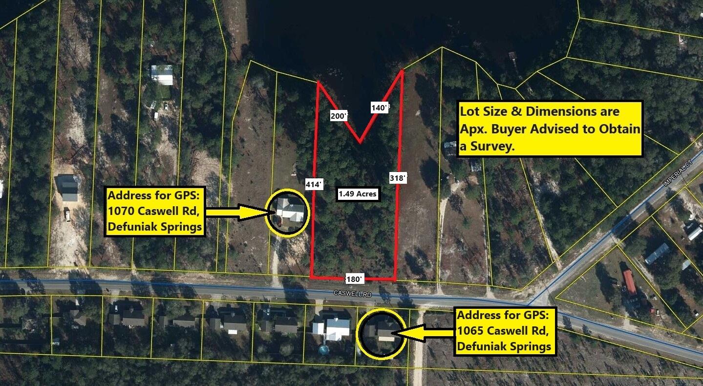 38-39 Caswell Road DeFuniak Springs, FL 32433 - Photo 6 of 20 Aerial with Dimensions