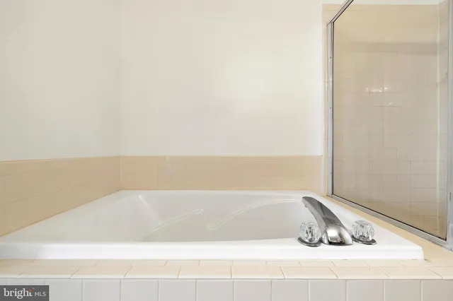 a bathroom with a bathtub