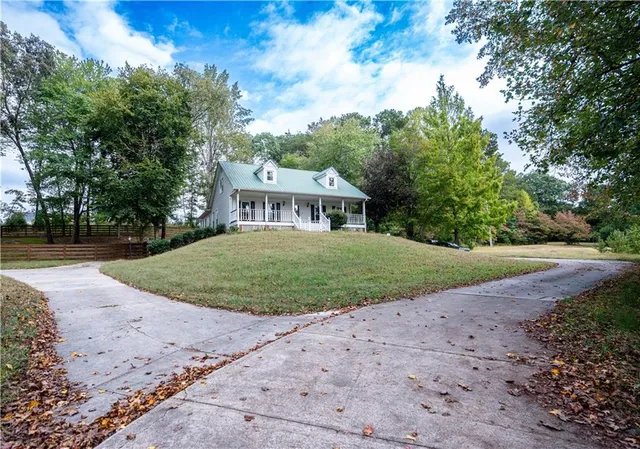 a park view with large trees