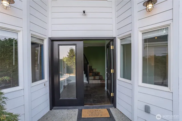 a view of a entryway door front of house