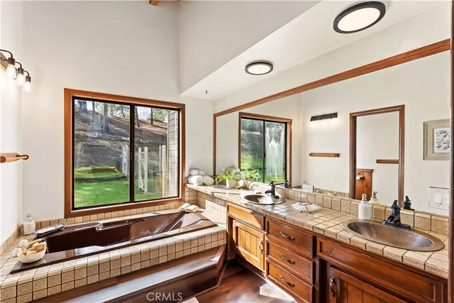 a view of a golf course with a trees