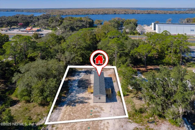 an aerial view of a forest
