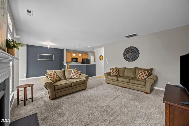 a view of a livingroom with a fireplace