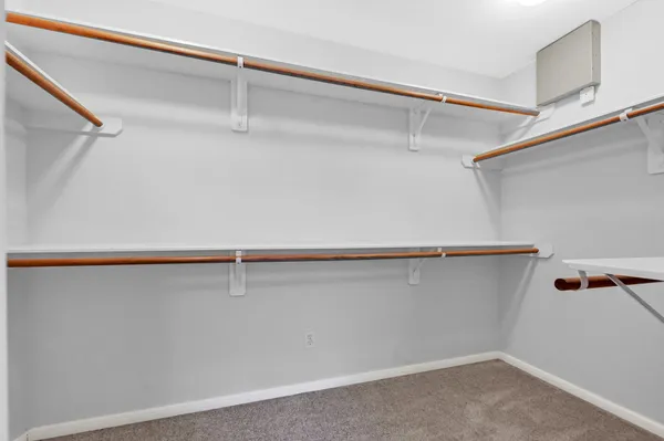 a close up view of racks on the wall