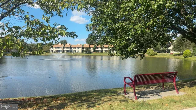 a view of a lake with houses