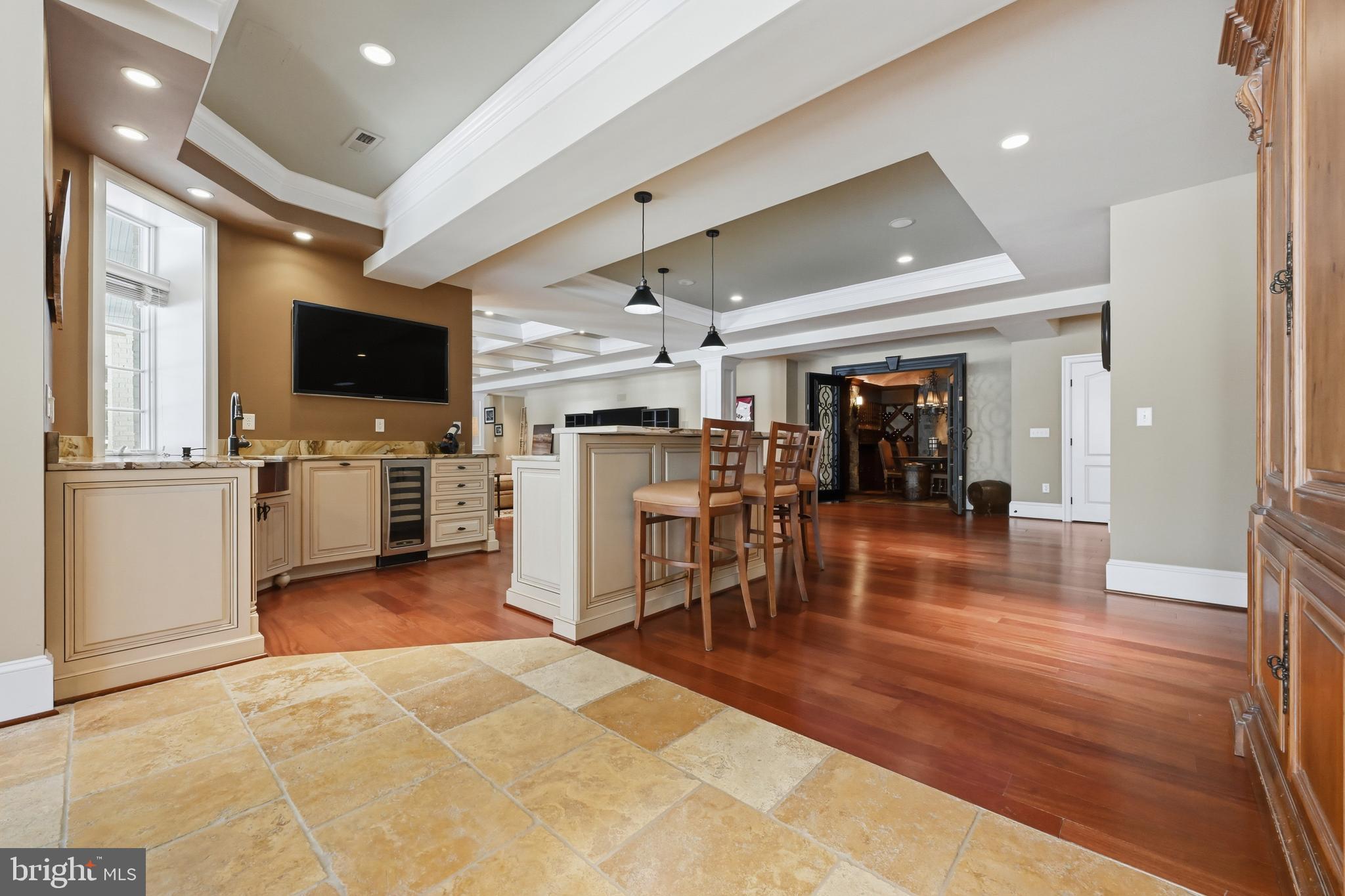 25 Gassaway Lane Edgewater, MD 21037 - Photo 82 of 125 Travertine Floors in the GAME ROOM off bar area