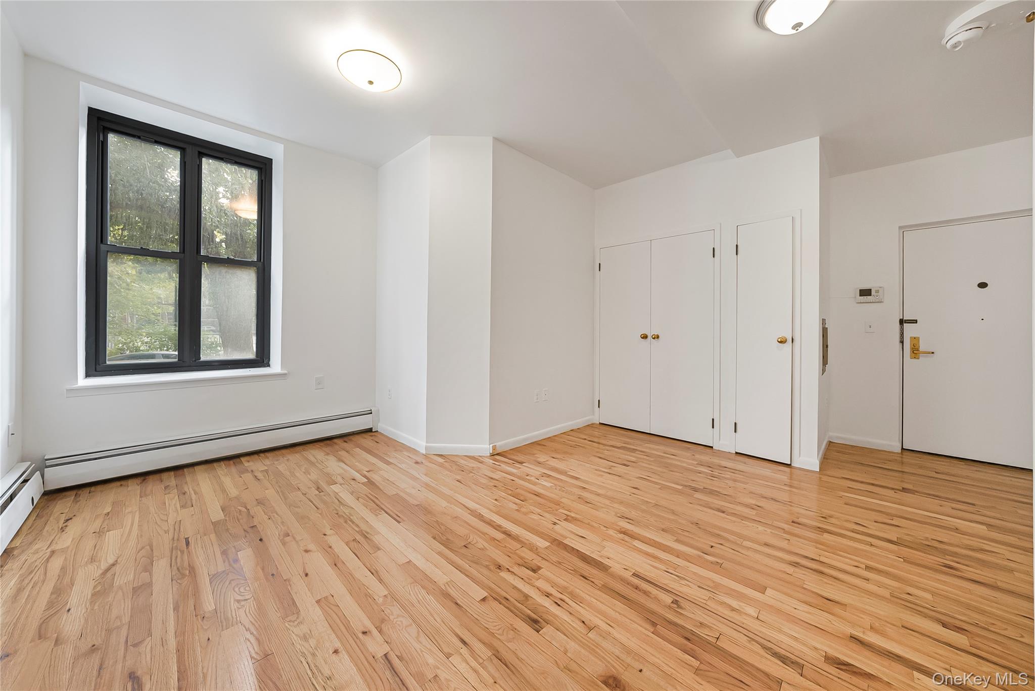 17 East 131st Street, Unit 1A Manhattan, NY 10037 - Photo 6 of 14 a view of an empty room with wooden floor and a window