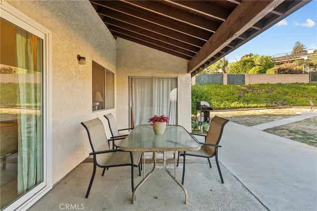 a view of an outdoor space with seating