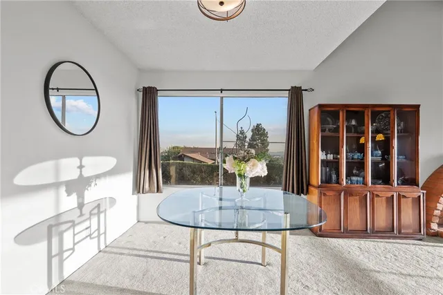 a living room with furniture a window and a potted plant