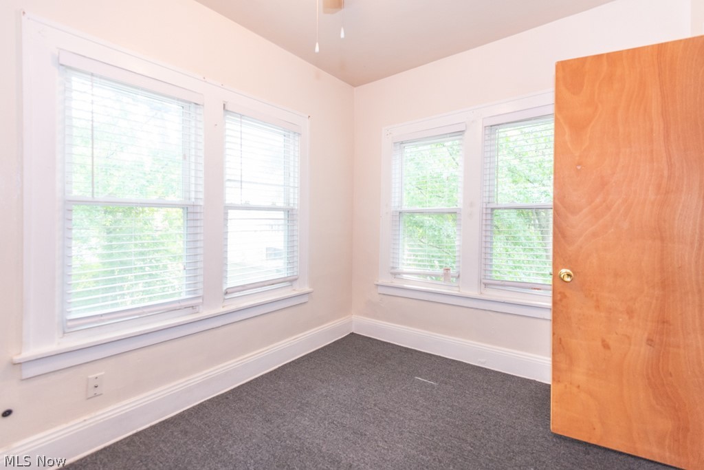 917 Helmsdale Road Cleveland Heights, OH 44112 - Photo 15 of 28 Unfurnished room featuring dark colored carpet and plenty of natural light