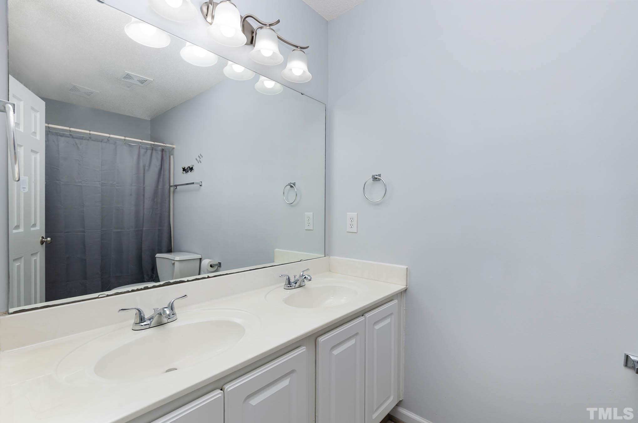 50 Wagner Road Willow Spring, NC 27592 - Photo 11 of 18 a bathroom with a sink and a mirror