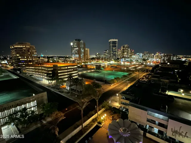 a city view from a balcony