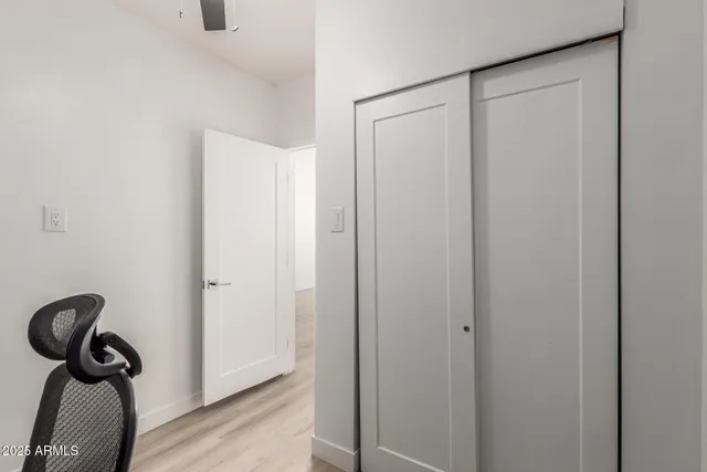 a view of a balcony with city view