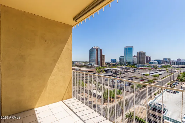 a view of a city with tall buildings