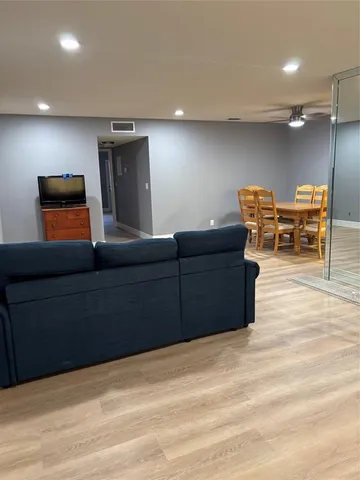 a living room with furniture