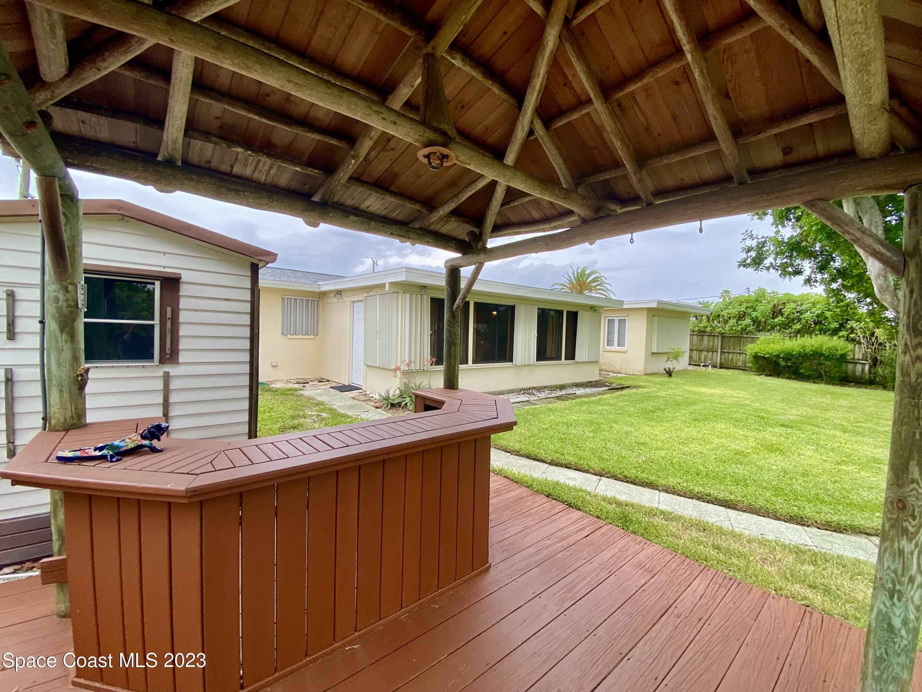 110 Deleon Road Cocoa Beach, FL 32931 - Photo 15 of 26 Backyard Tiki Bar