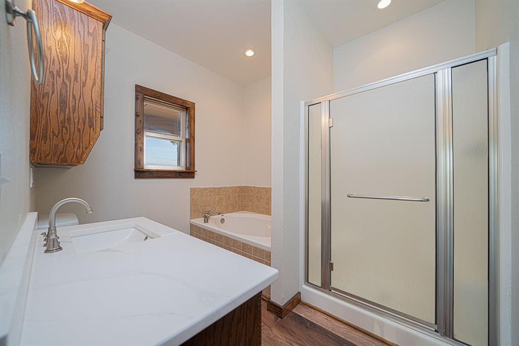 410 Private Road Leesburg, TX 75451 - Photo 22 of 38 a bathroom with a shower and a sink