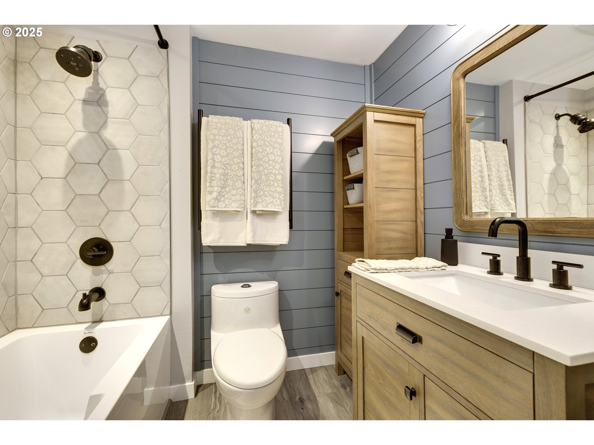 2389 F Street Hubbard, OR 97032 - Photo 14 of 34 a bathroom with a sink a toilet and shower