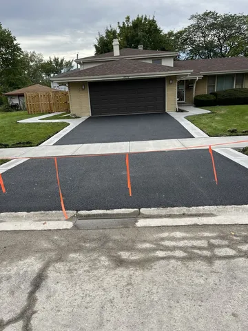 a view of outdoor space yard and garage