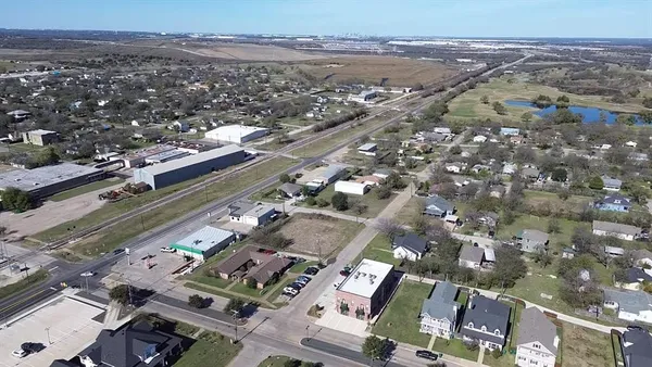 an aerial view of a city