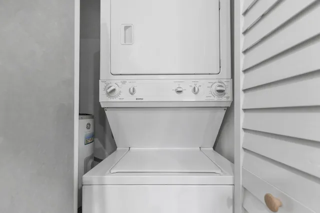 a close up view of washer and dryer