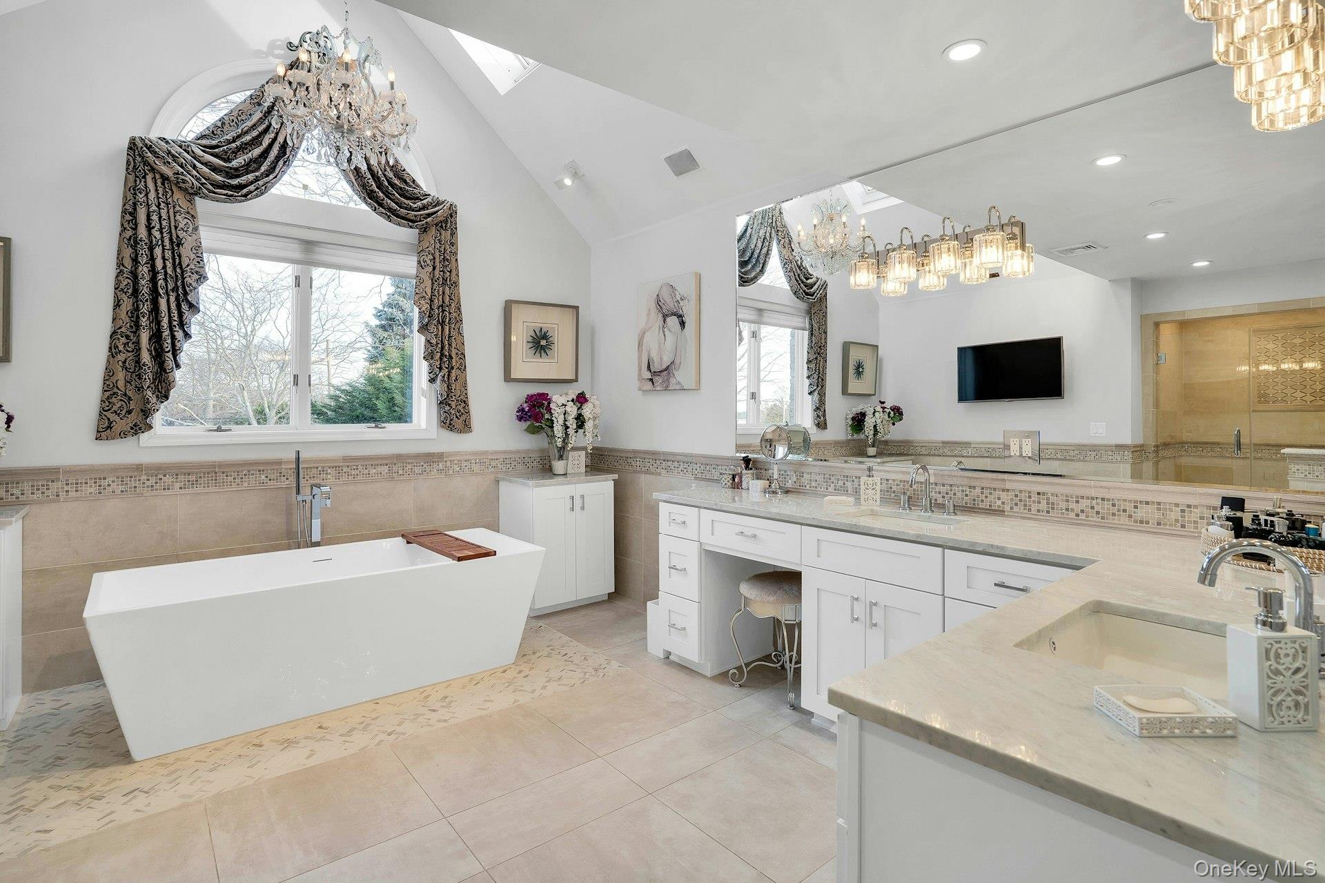 10 Beech Road Islip, NY 11751 - Photo 30 of 49 Brand new ensuite bath has cathedral ceilings and double vanities.