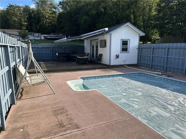 a view of a house with a patio