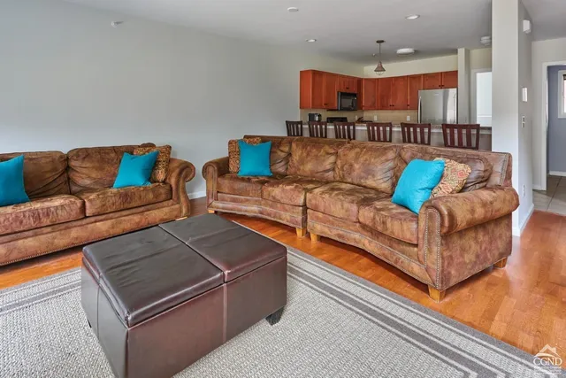 a living room with furniture and a couch