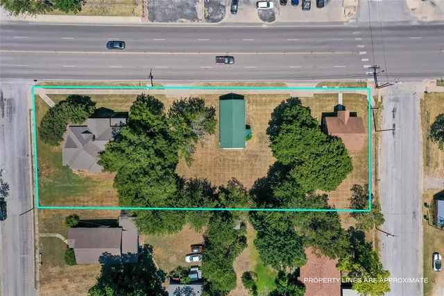 a view of an trees with a yard