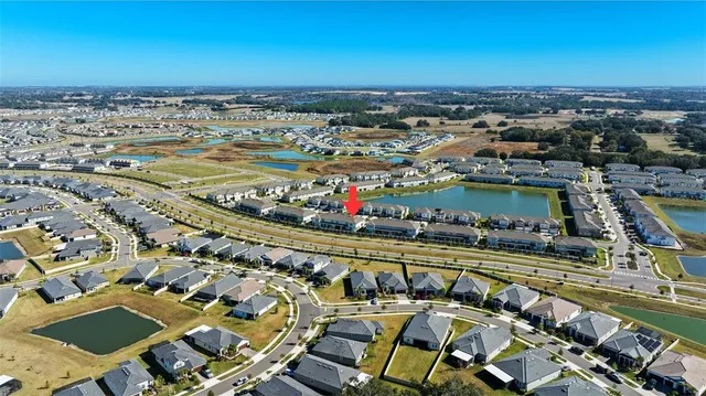 an aerial view of a house