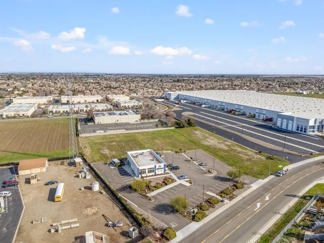 an aerial view of a city