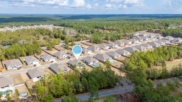 a view of lake with green space