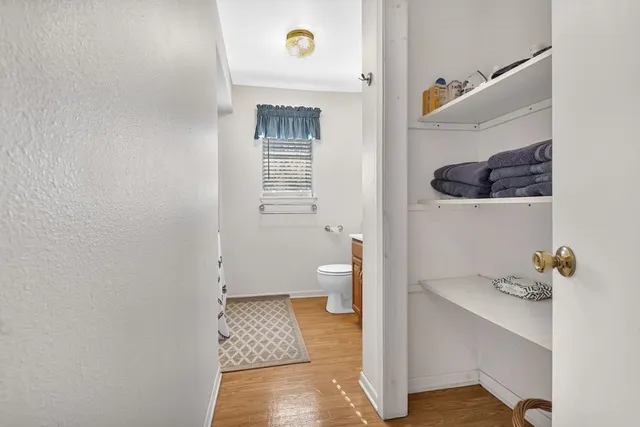 a view of bathroom with a toilet