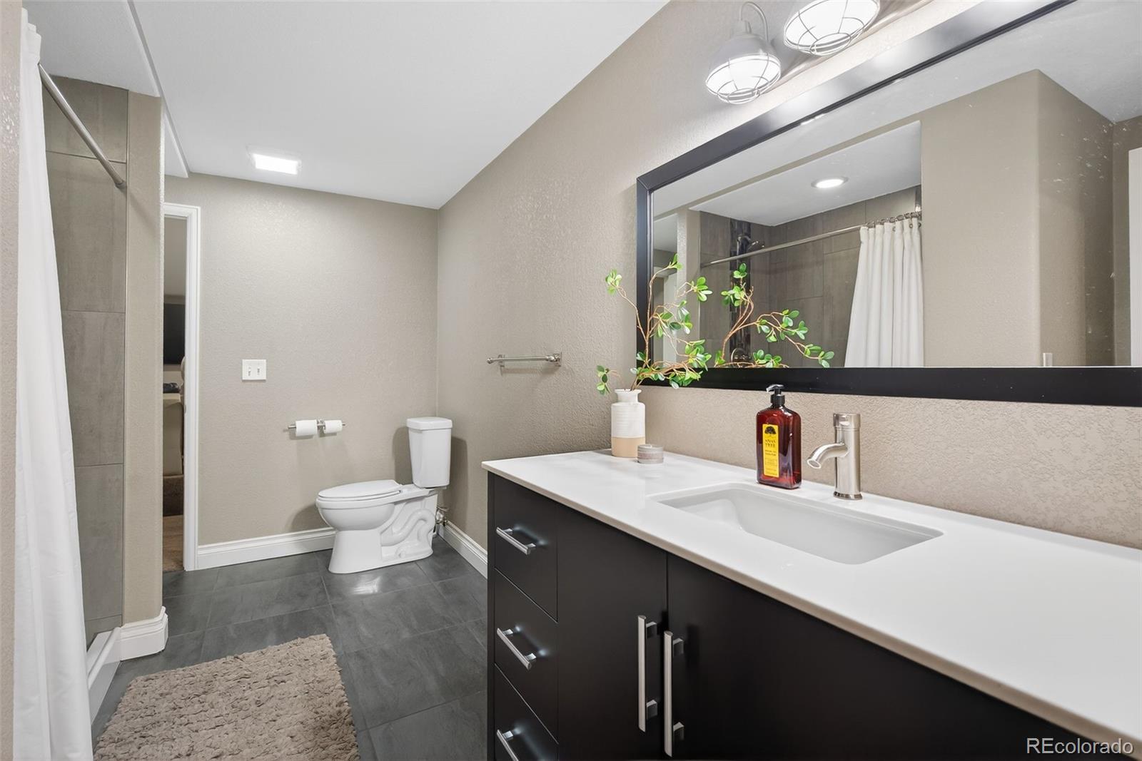 6737 Thistle Ridge Avenue Firestone, CO 80504 - Photo 29 of 39 a bathroom with a sink a toilet and mirror