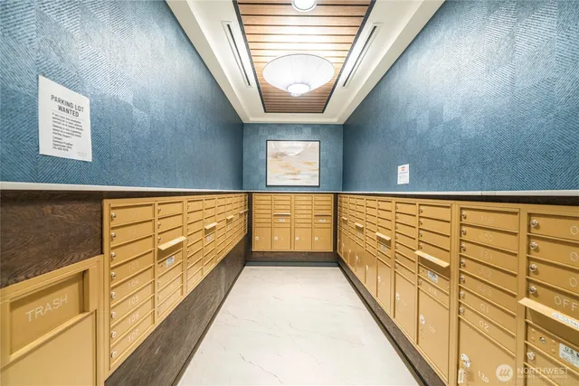 a front view of a building and a street